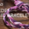ダイソーのスエード調手芸ひもだけで作った三つ編みブレスレット　fake suede braid bracelet